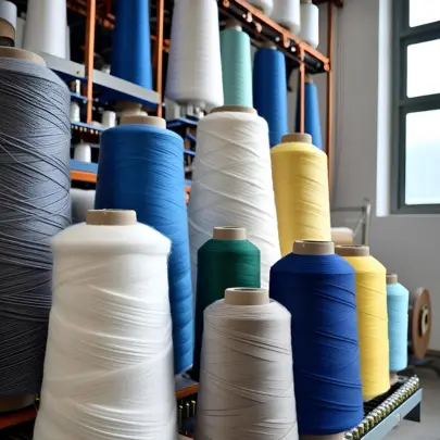 Das Bild illustriert den Zielmarkt technische Textilien und Textiltechnologie und zeigt eine innovative Produktionsumgebung mit modernen Webmaschinen, Hightech-Materialien und automatisierten Fertigungsprozessen. Verschiedene Anwendungen technischer Textilien sind dargestellt, darunter Schutzkleidung, medizinische Textilien, Filtermaterialien und Leichtbaukomponenten für Automobil- und Bauindustrie. Die Szene visualisiert die Vielseitigkeit technischer Textilien – von Hightech-Geweben über Vliesstoffe bis zu smarten Textillösungen für Industrie, Medizin, Umwelt und Mobilität. Im Fokus stehen Innovation, Nachhaltigkeit und die zentrale Rolle technischer Textilien als Wachstumstreiber für zahlreiche Branchen.